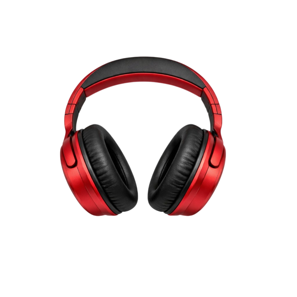 red headphones